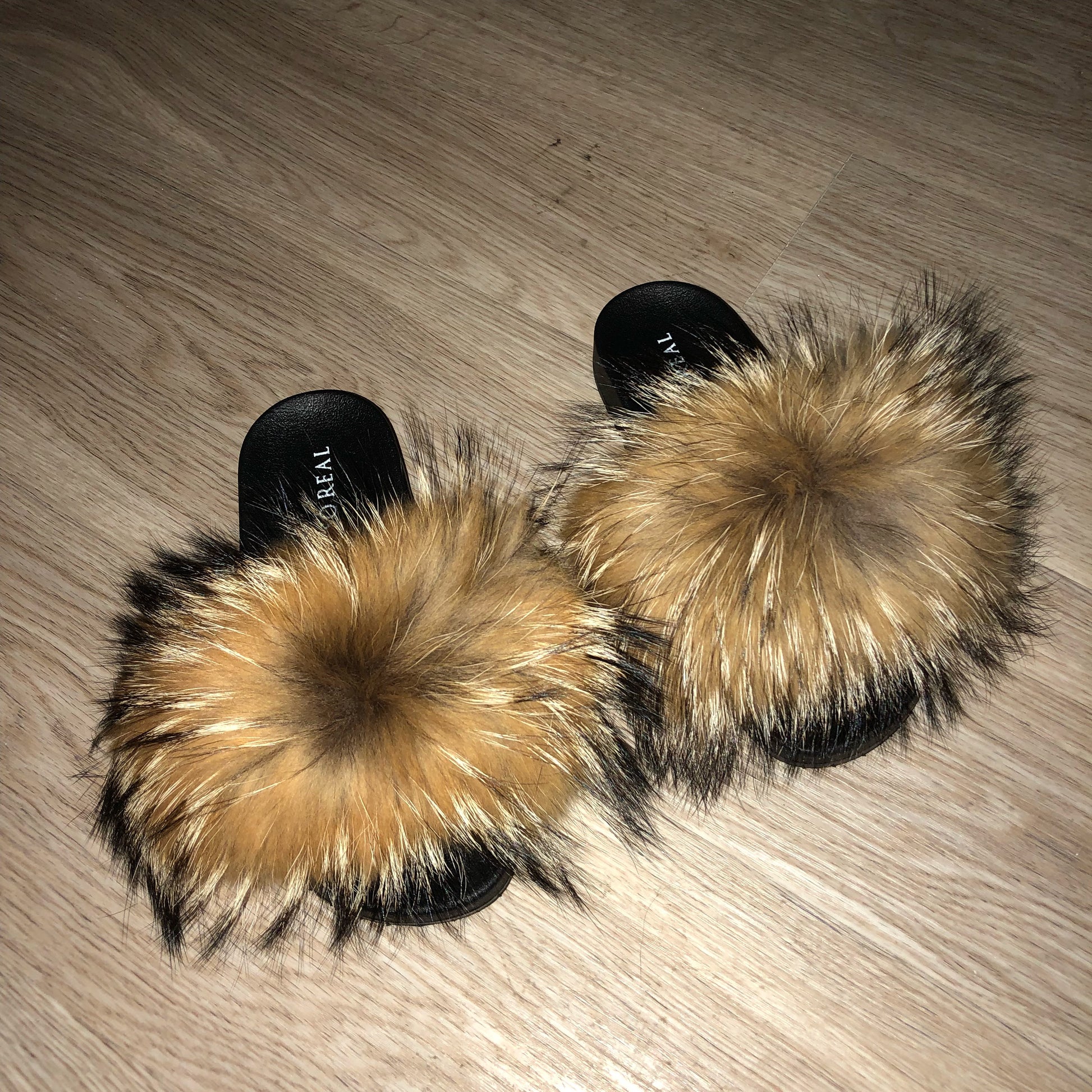 Natural Raccoon Slippers - SHOP SO REAL 